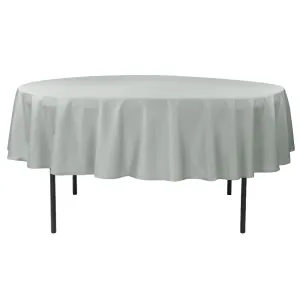 Economy Polyester Tablecloth 90" Round - Silver