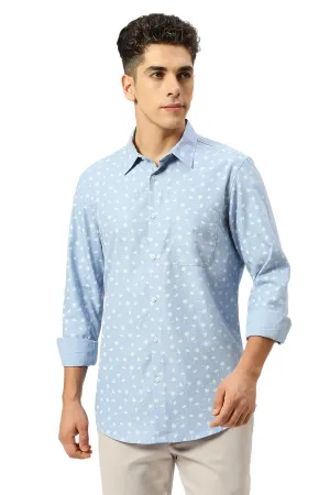 Slim Fit Cotton Polyester Cavalry Twill Printed Shirt