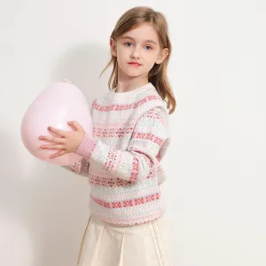 100% Wool Kids Round Neck Jacquard Sweater