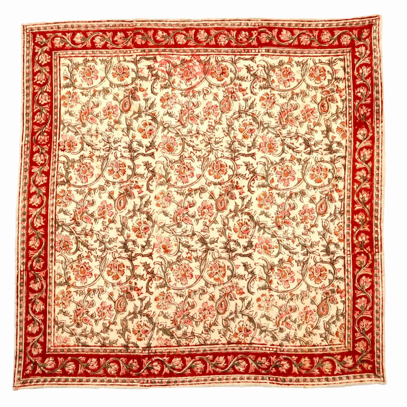 Autumn Rose - Kalamkari Cotton Bandana (KK1444)