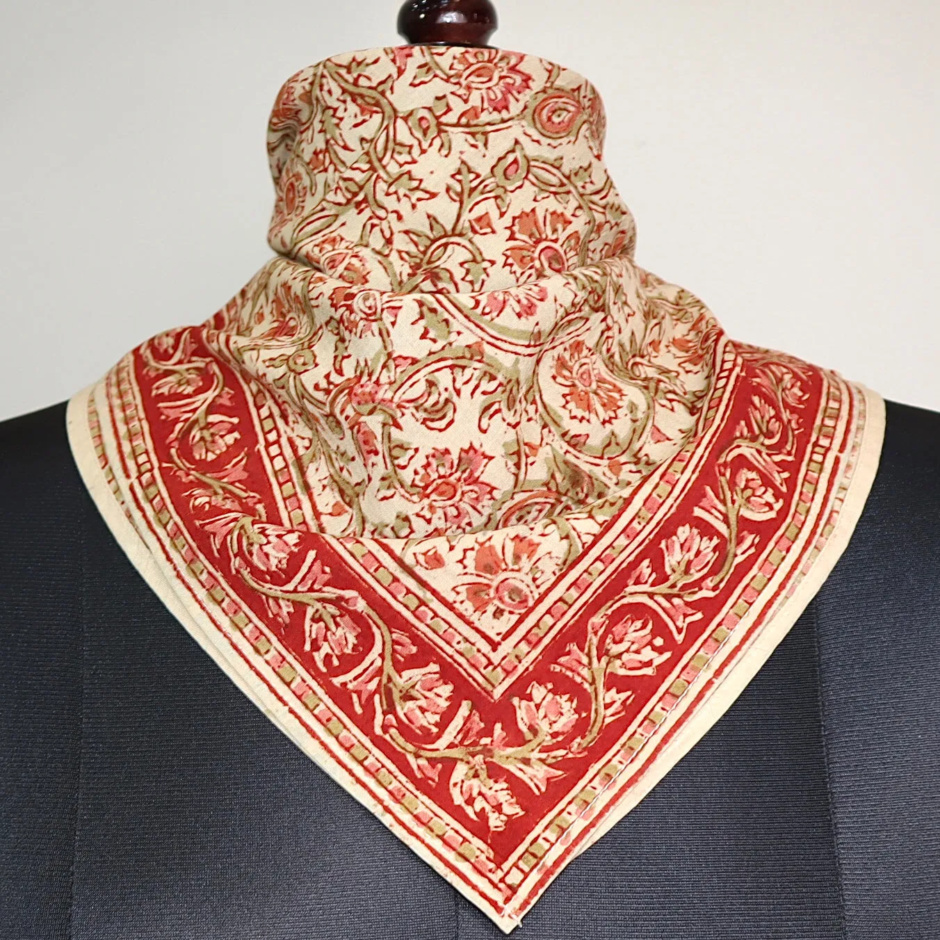 Autumn Rose - Kalamkari Cotton Bandana (KK1444)