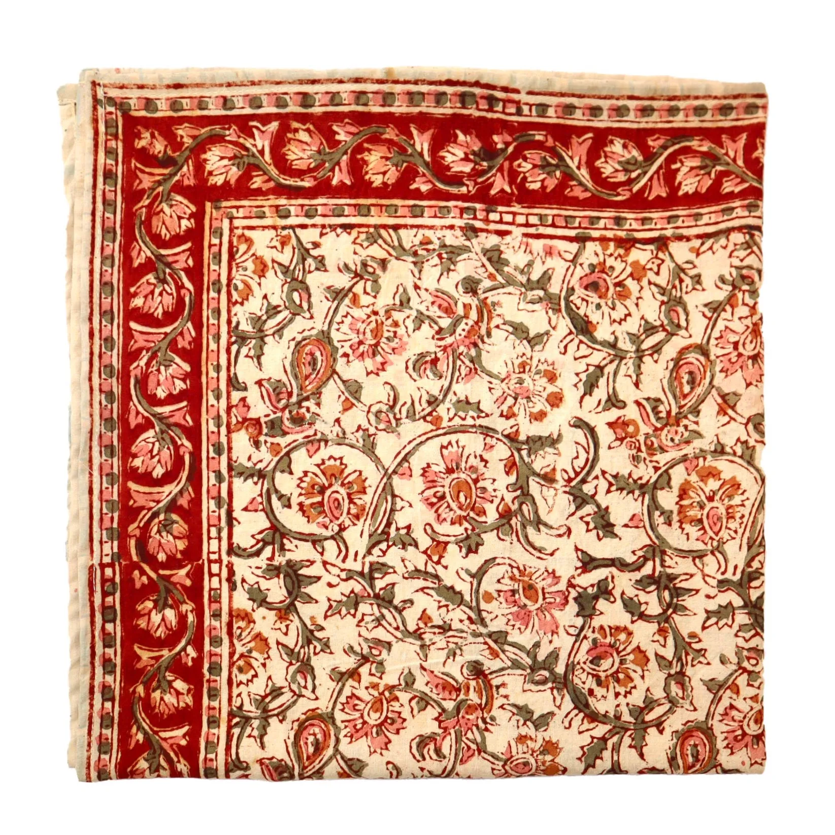 Autumn Rose - Kalamkari Cotton Bandana (KK1444)