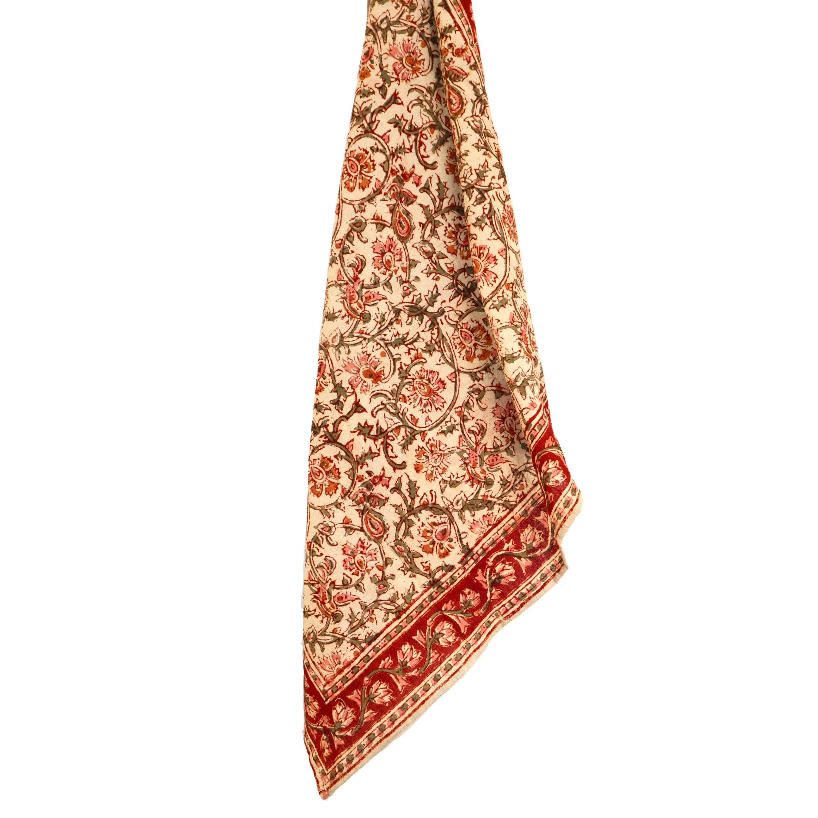 Autumn Rose - Kalamkari Cotton Bandana (KK1444)