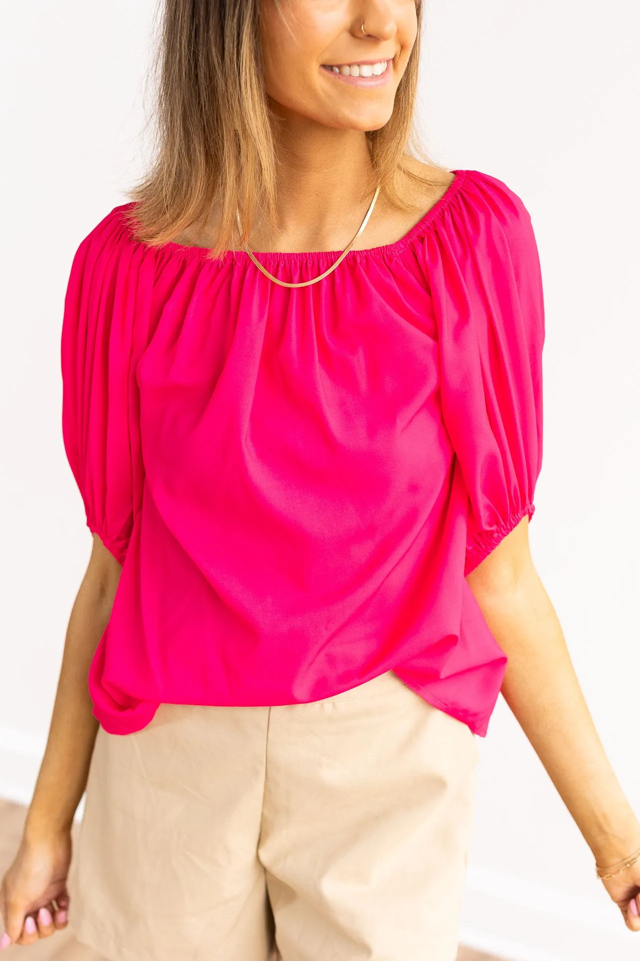 Azalea Off-Shoulder Top, Pink