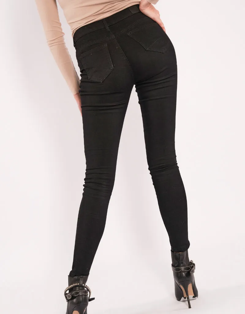 Black Skinny High Rise Jeans