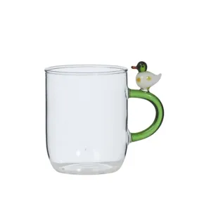 Coast to Coast Quack Glass Mug 8x12x10cm - Clear/Green