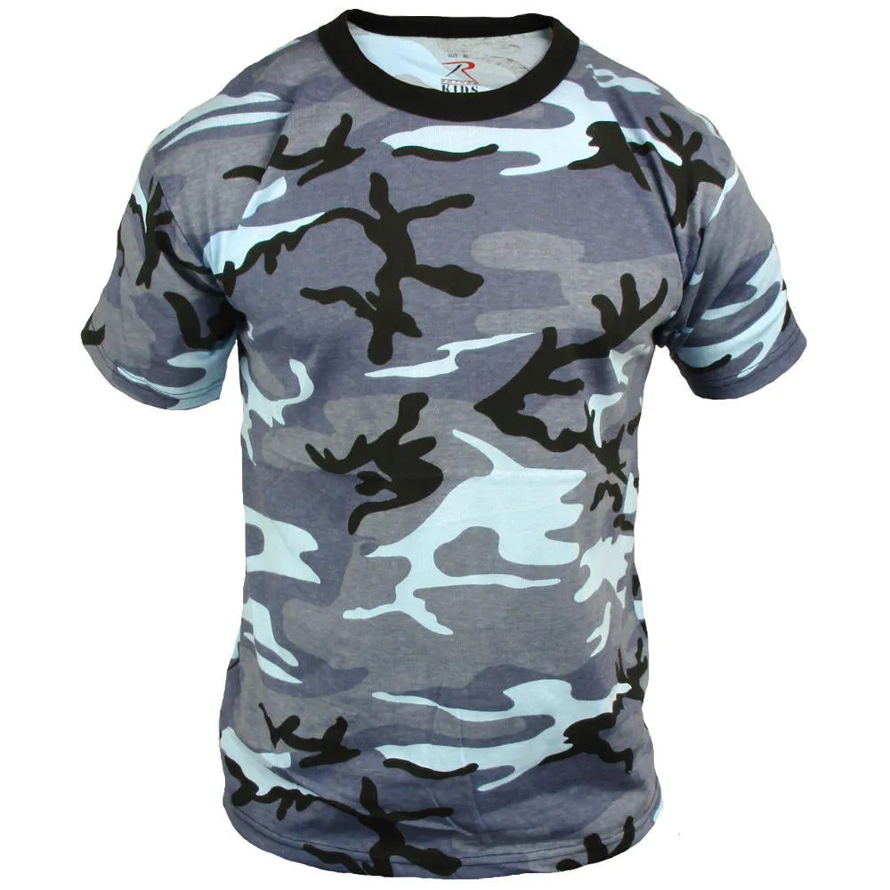 Coloured Camo T-Shirt - Sky Blue