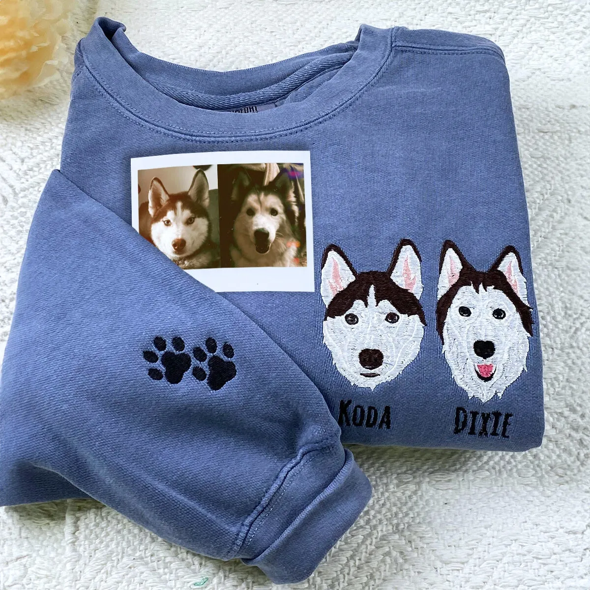 Comfort Color® Custom Embroidered Dog Mom Sweatshirt