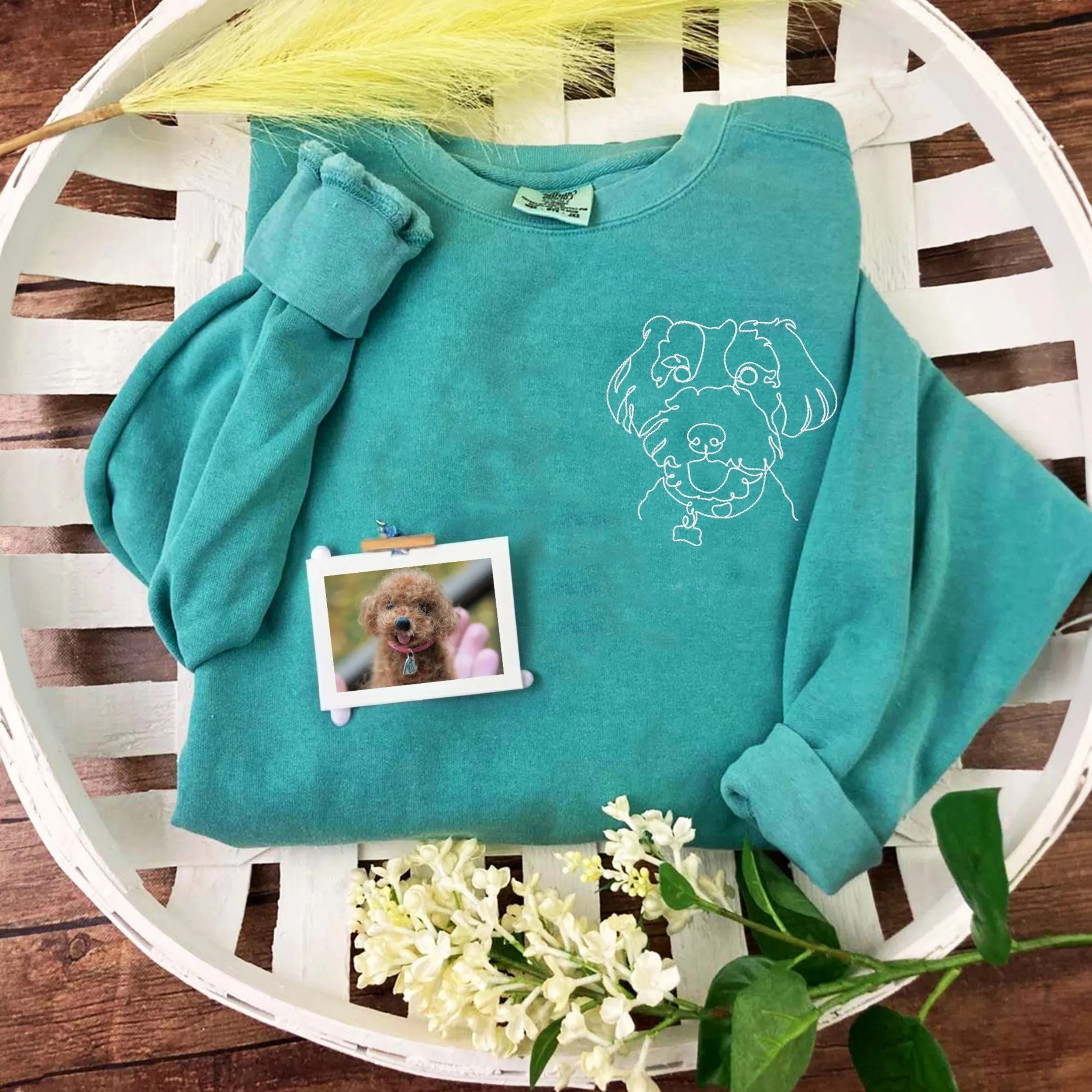 Comfort Color® Custom Embroidered Dog Mom Sweatshirt