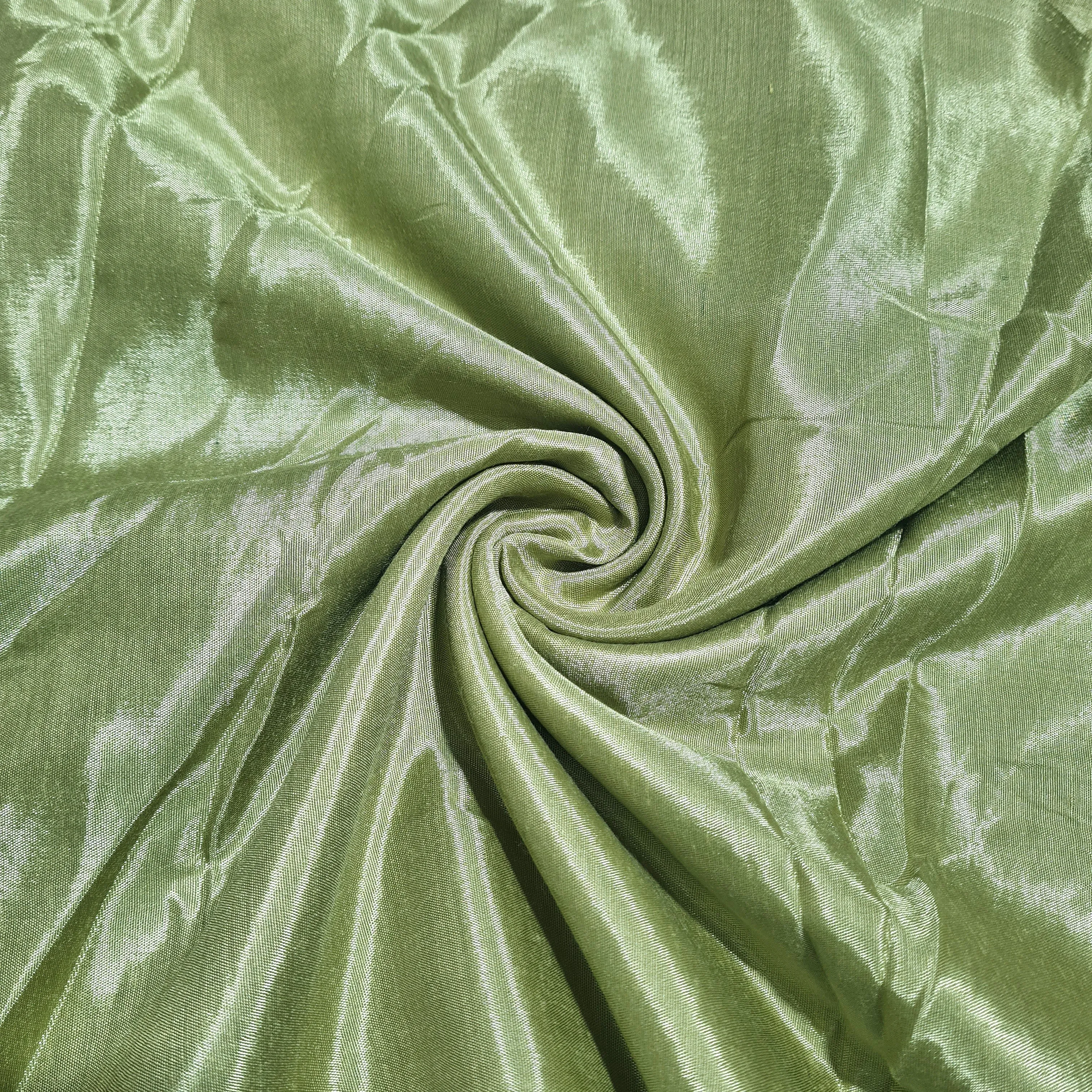 Dark Moss Green Solid Shantoon Fabric