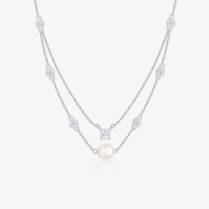 Double Layer Pearl Necklace Set