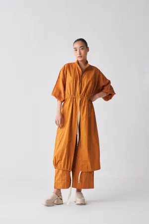 Drawstring Tunic Co ord - Rust