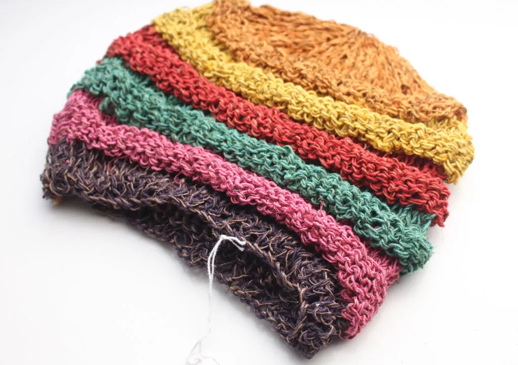 Eco Friendly and Multicolor Hemp Beanie Hat with Strip