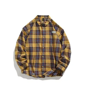 Faire Echo Street Style Yellow Plaid Shirt