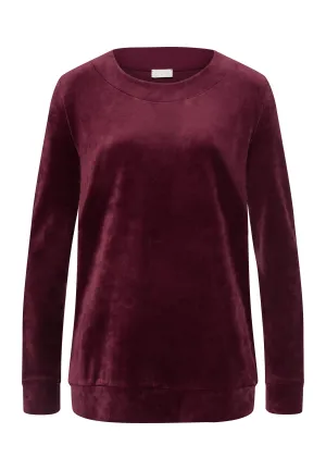 Favourites Velvet Round Neck Pullover | Ruby Wine 78770-2423