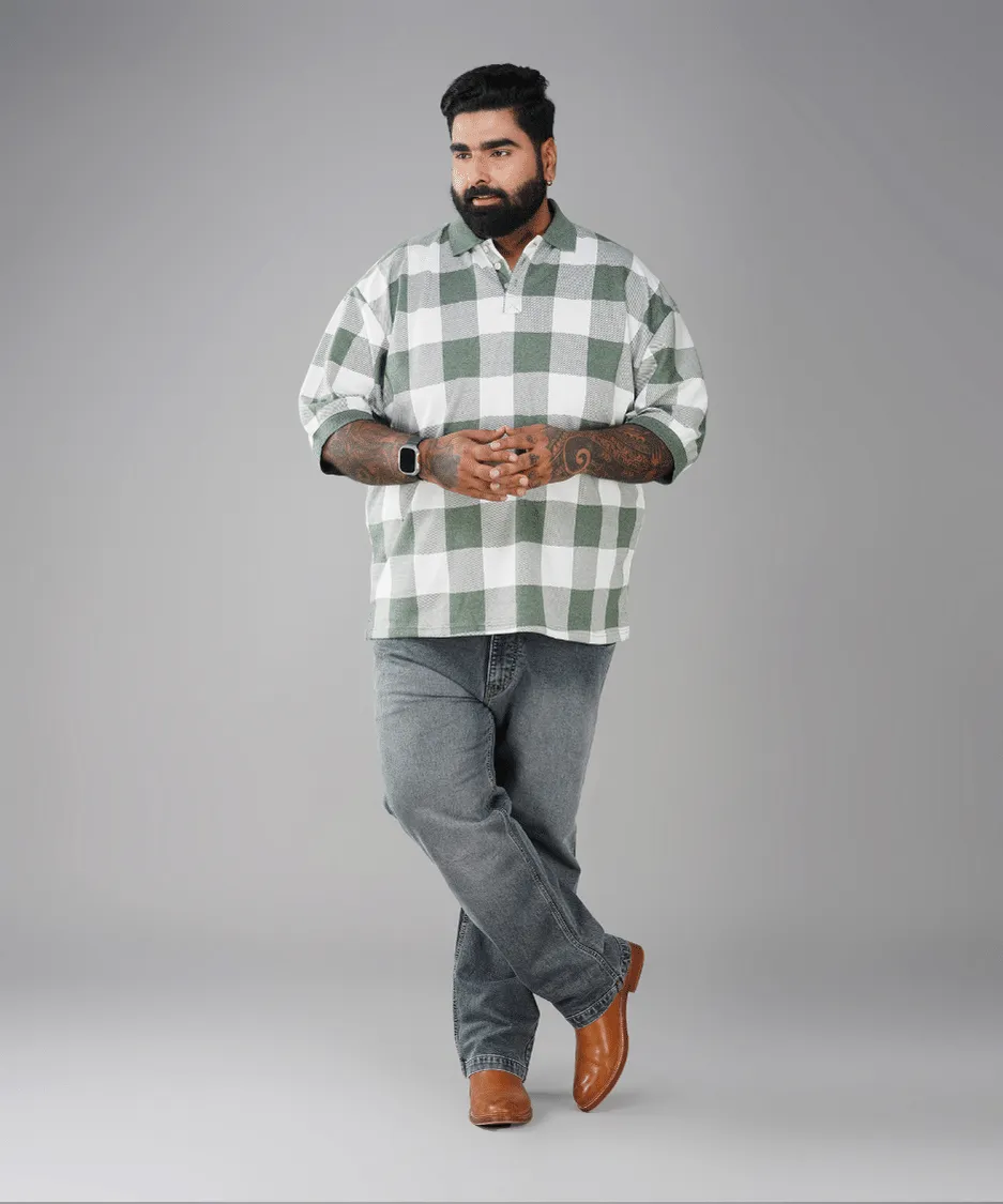 Green Checkered Premium Polo T-shirt