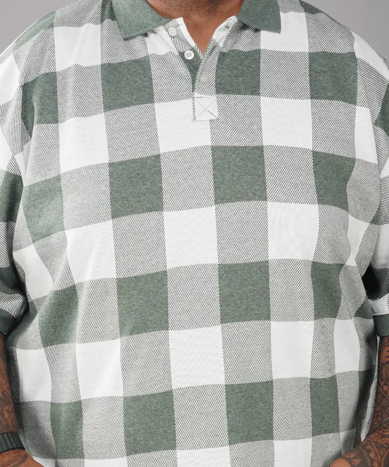 Green Checkered Premium Polo T-shirt