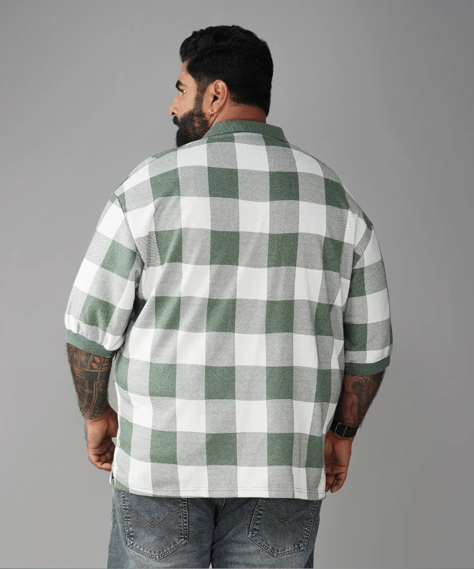 Green Checkered Premium Polo T-shirt