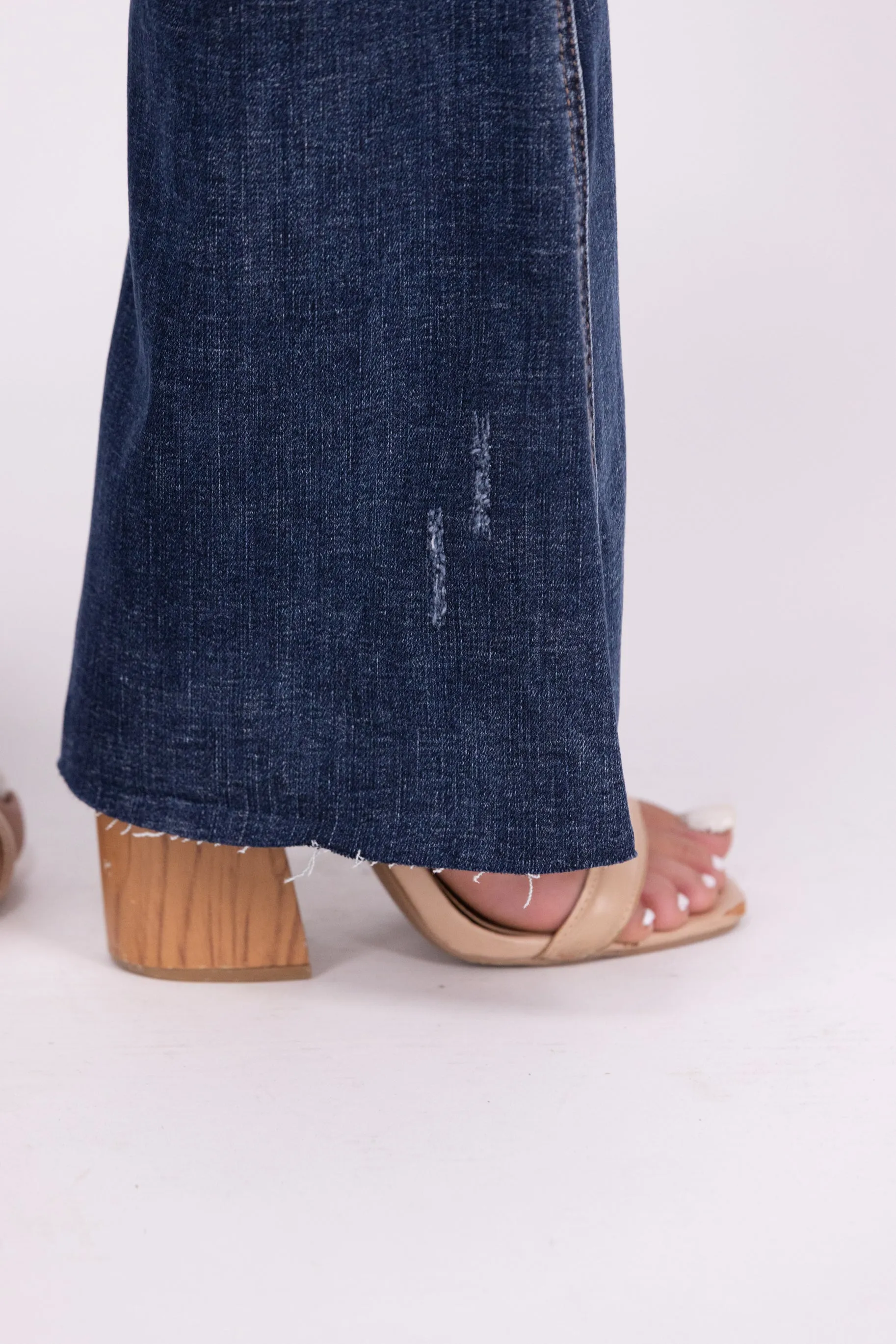 Hold Their Gaze From Judy Blue: High-Rise Tummy Control Flare Denim