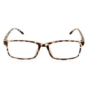 iB-iP Women's Retro Rectangle Thin Rim Black Leopard Fashion Clear Lens Eyeglasses