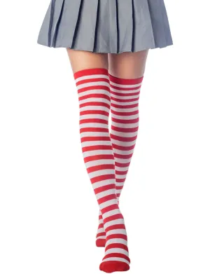 iB-iP Women's Zebra Stripes Sports Over The Knee Hold-up Thigh High Long Socks