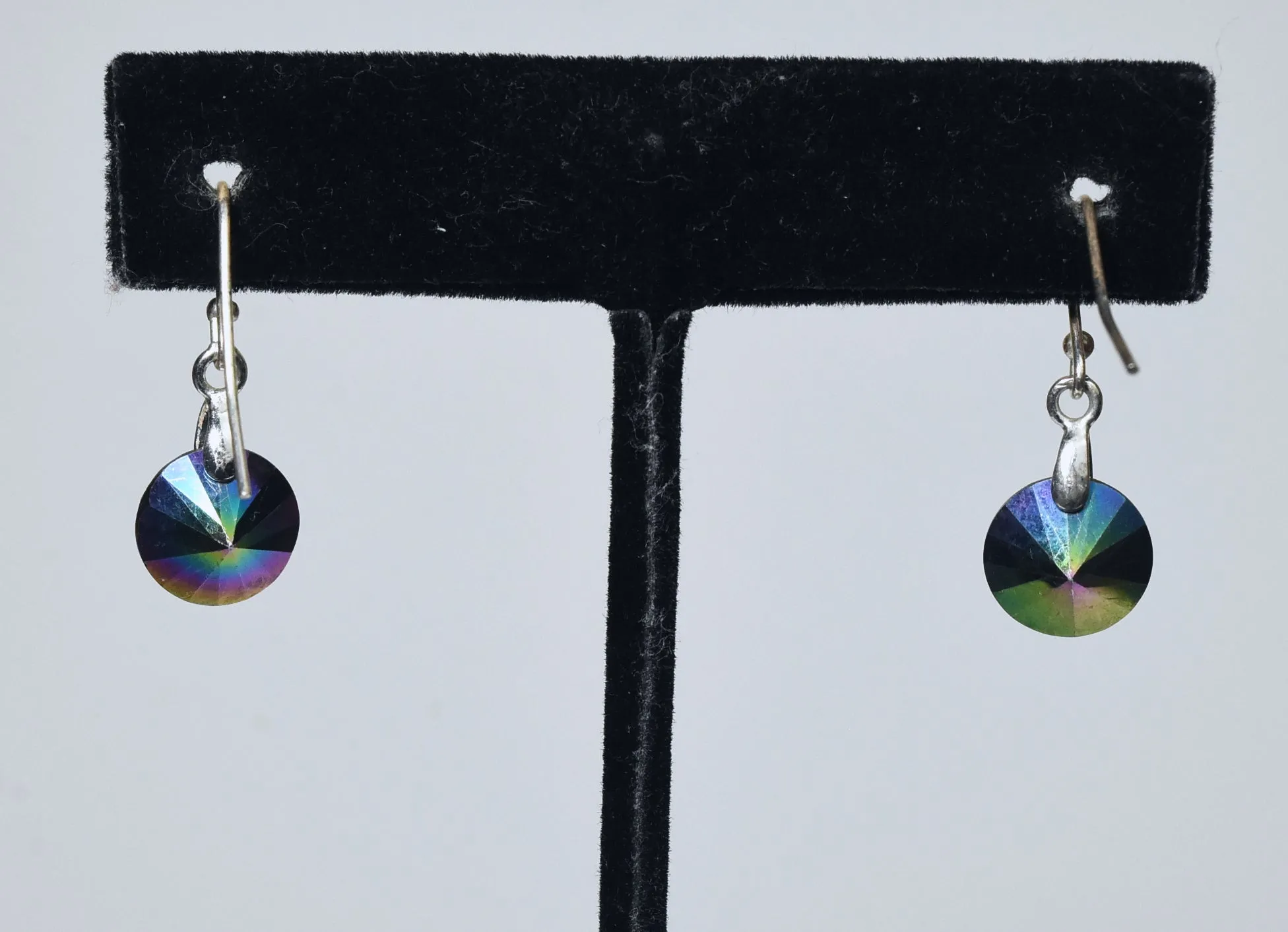 Iridescent Foil Backed Glass Earrings