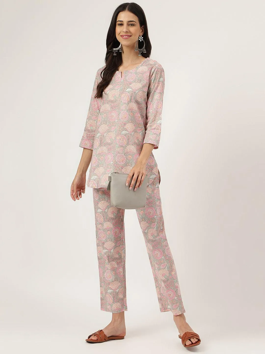 Light Brown Printed Loungewear/Nightwear