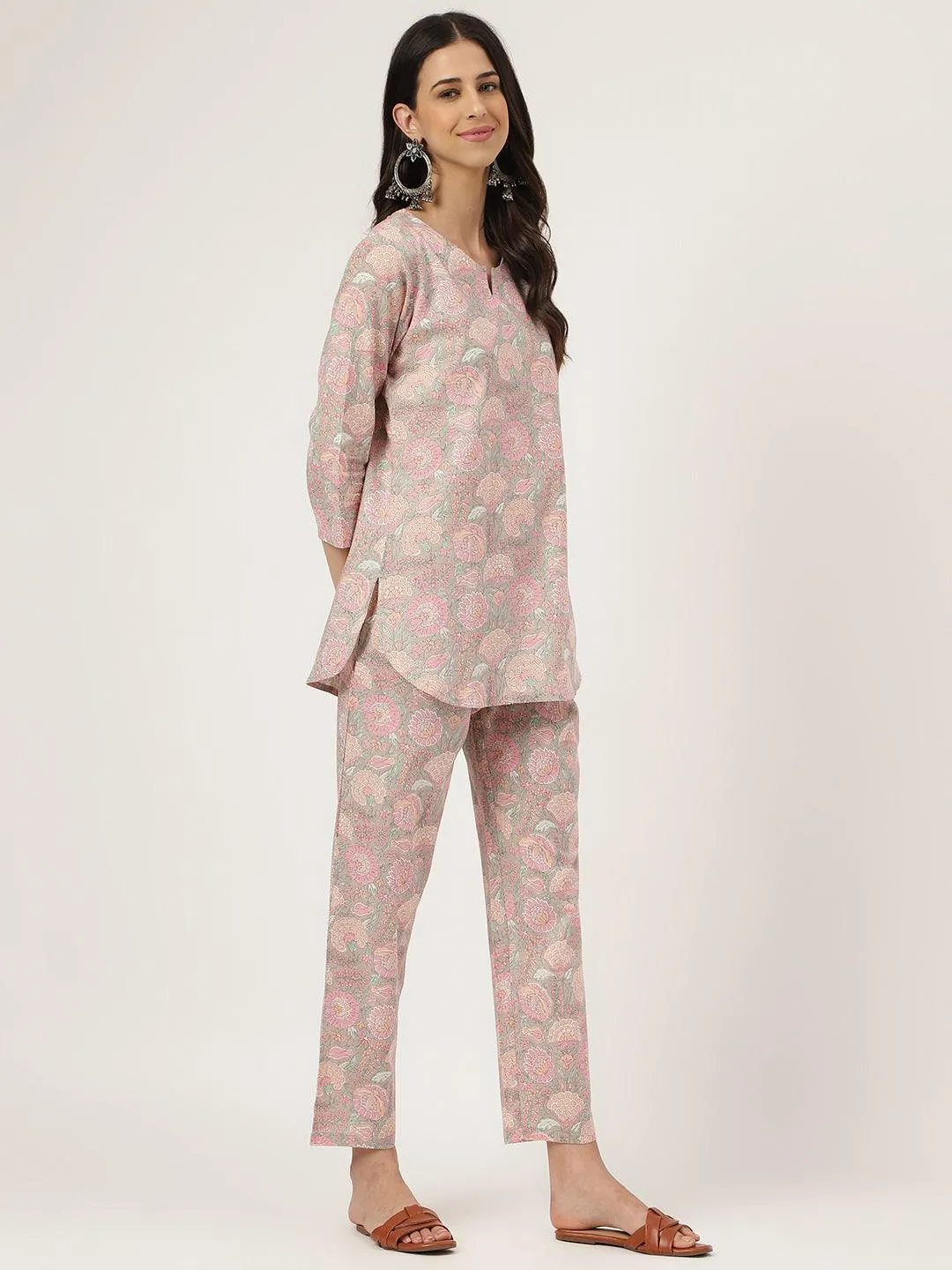 Light Brown Printed Loungewear/Nightwear