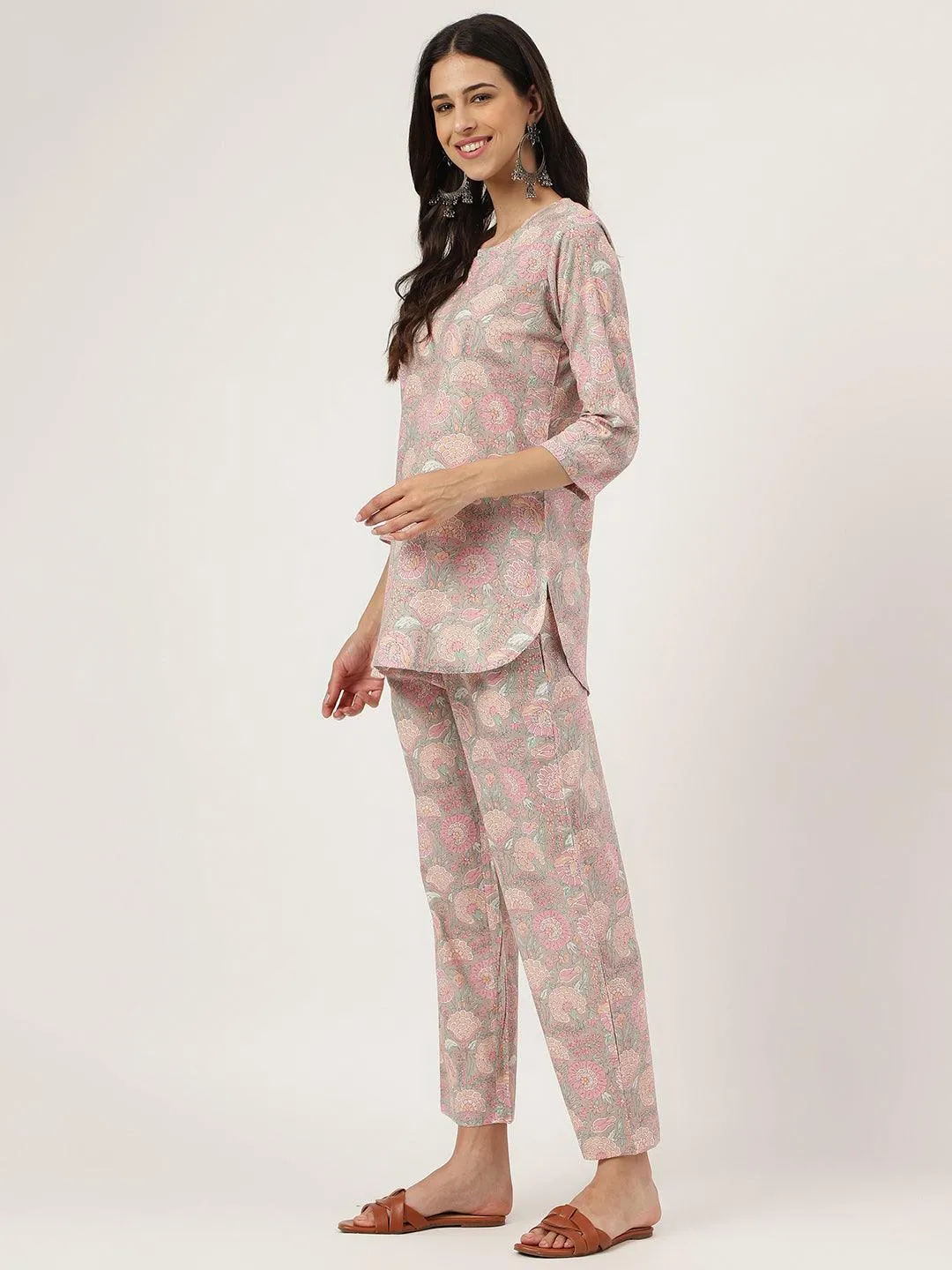 Light Brown Printed Loungewear/Nightwear