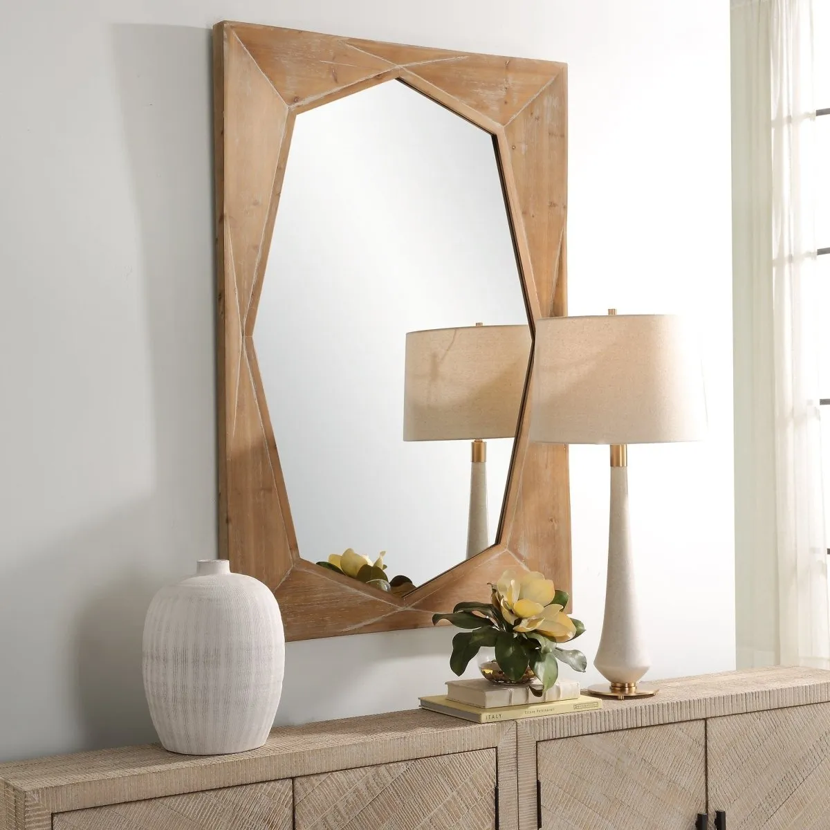 Marquise Natural Wood Mirror