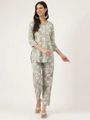 Mint Green Printed Loungewear/Nightwear