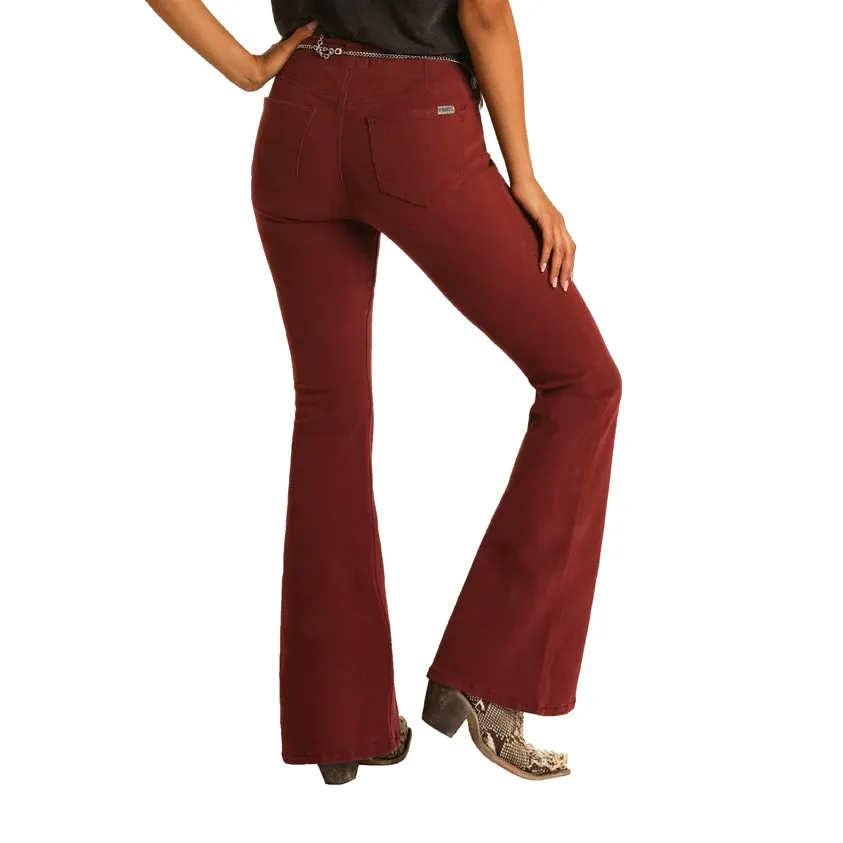 Panhandle Slim Women's Rock & Roll Denim Bargain Bell High Rise Plum Jeans