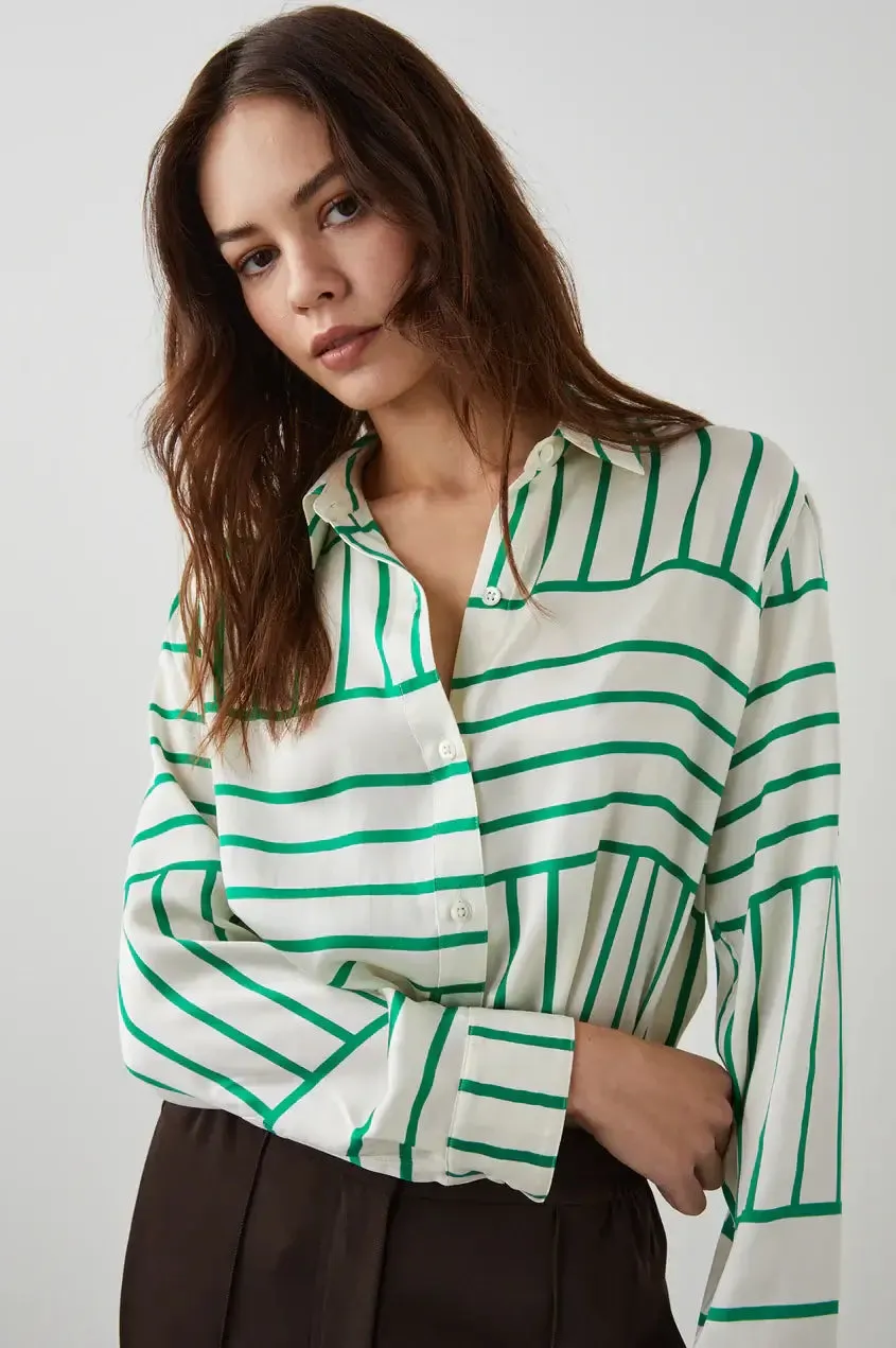 Rails - Mara Shirt in Green Line Art