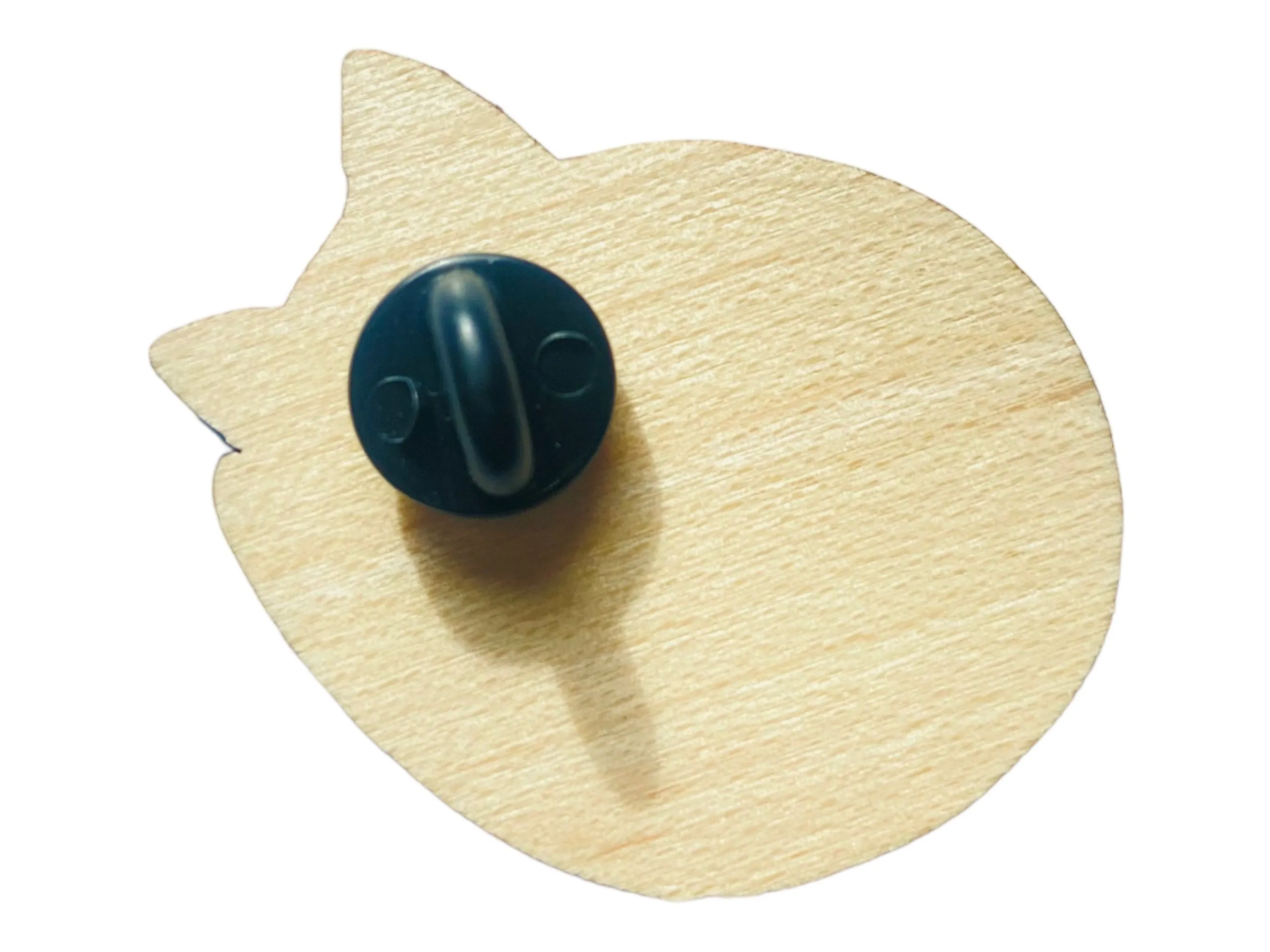 Red Cat Wood Pin Brooch