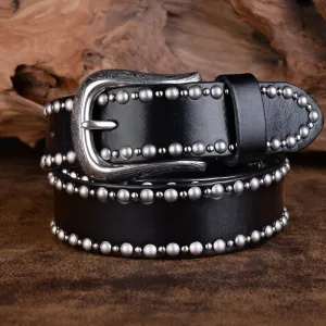 Round Rivets Studded Gothic Clothing Accessories Leather Belt