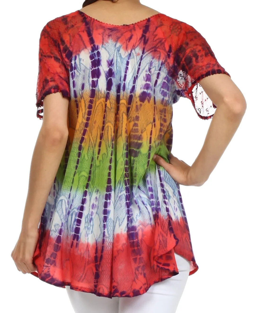 Sakkas Padmini Sequin Tie Dye Blouse