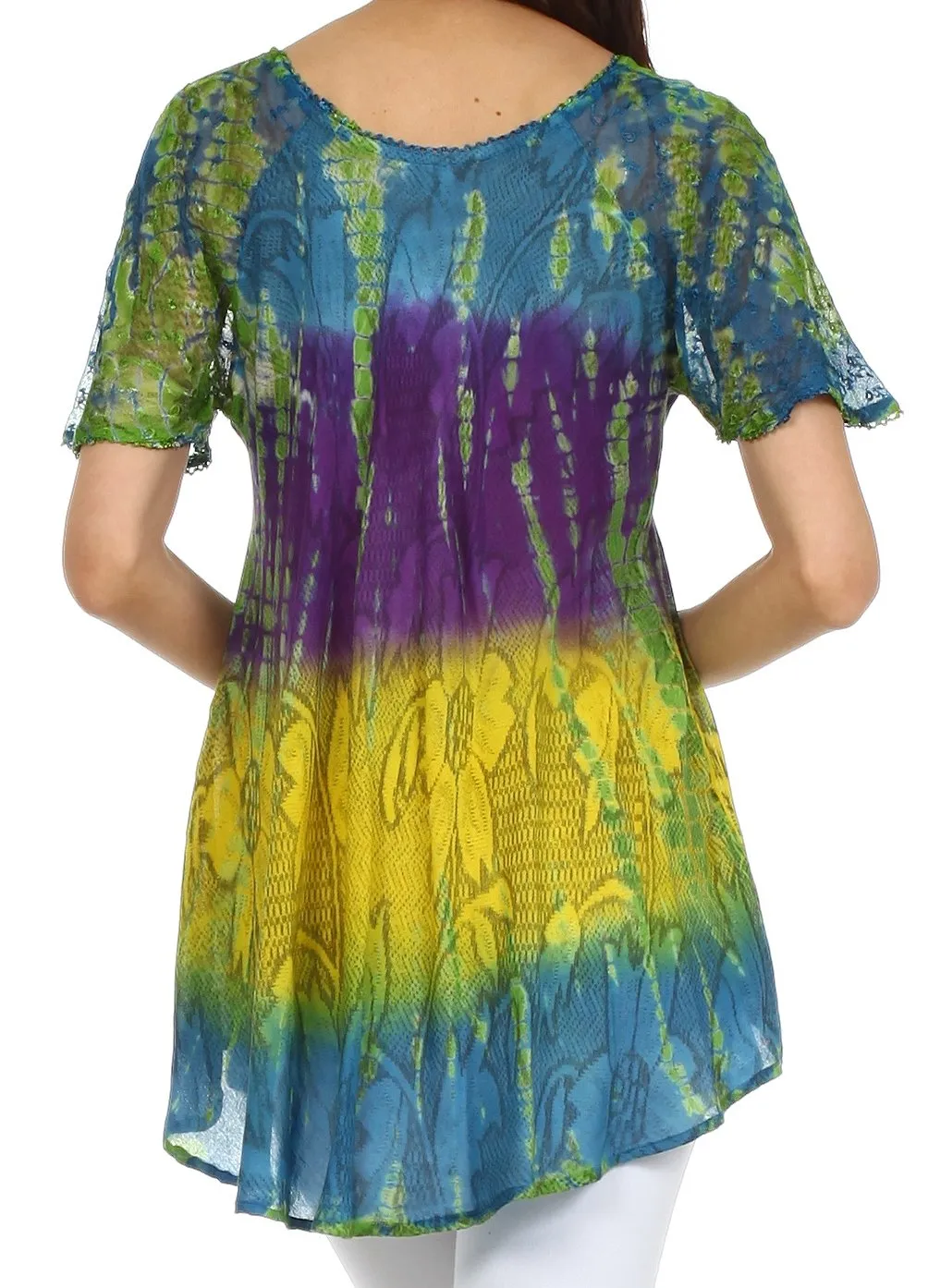 Sakkas Padmini Sequin Tie Dye Blouse