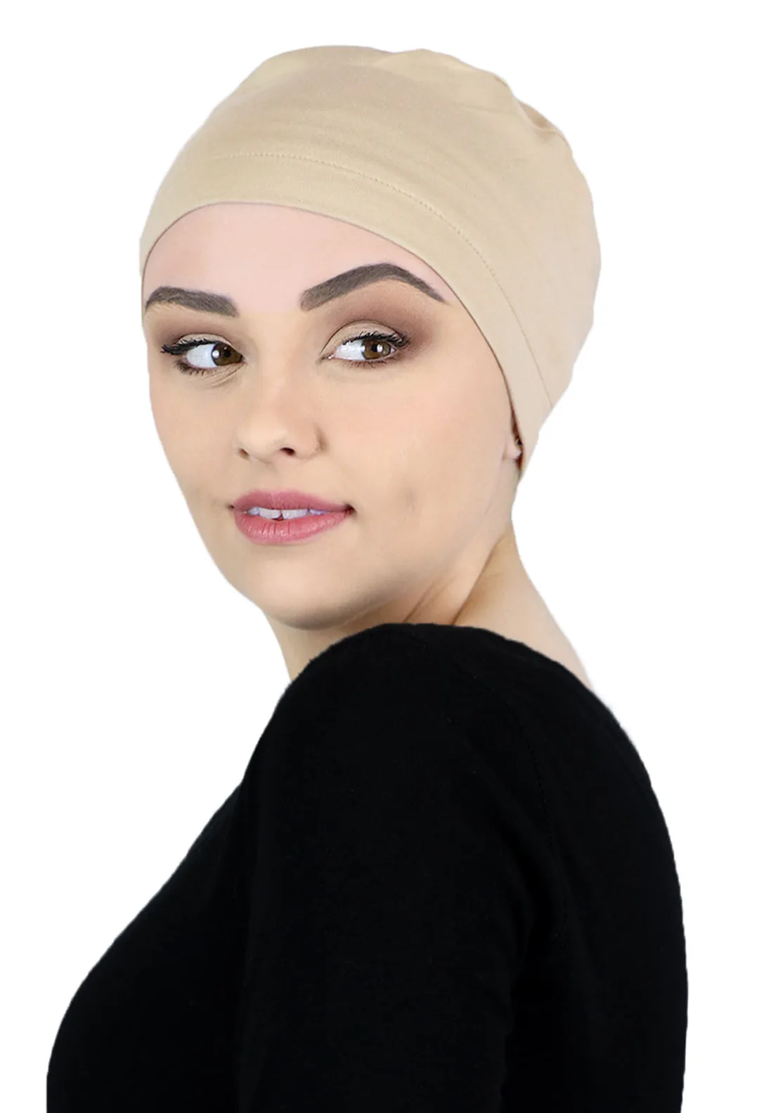 Serena Cotton Sleep Cap Casual Beanie for Women with Small Heads 50  UPF Sun Protection