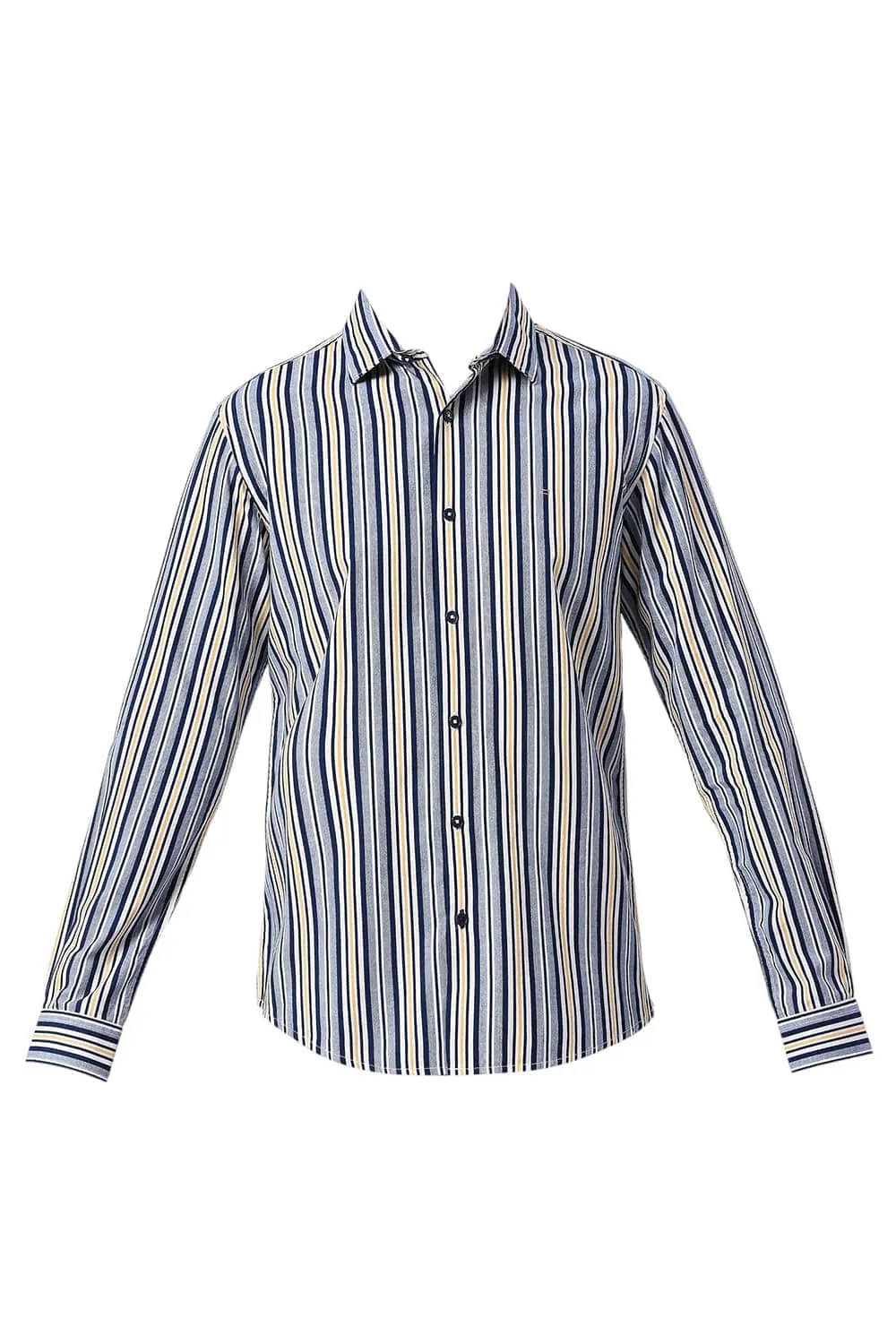 Slim Fit Cotton Viscose Twill Stripe Shirt