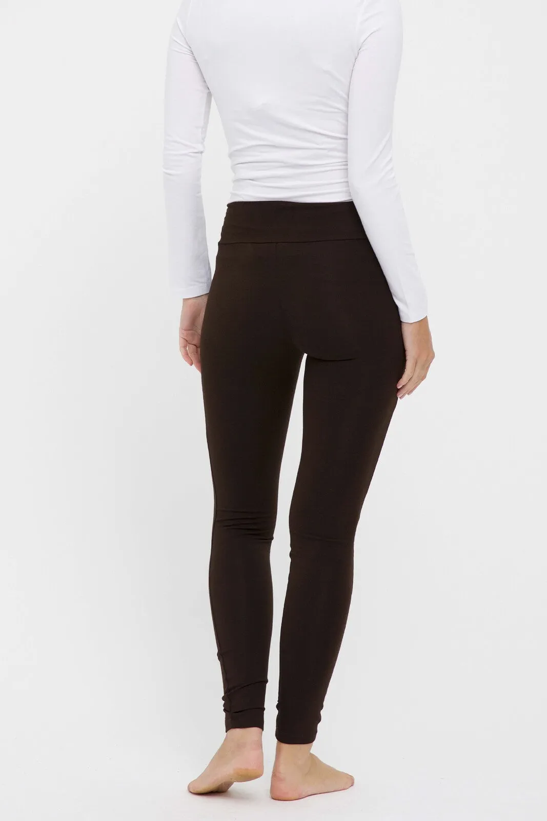 Soft Maternity Leggings - Chocolate