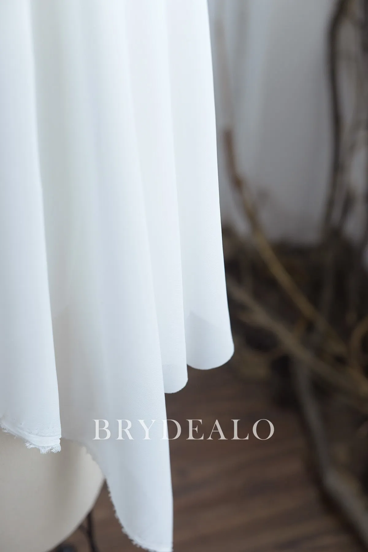 White Sheer Flowing 100D Chiffon Fabric Sold By Yard