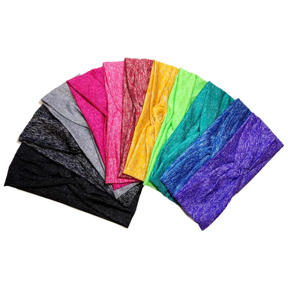 Wide Heathered Turban Twist Headbands